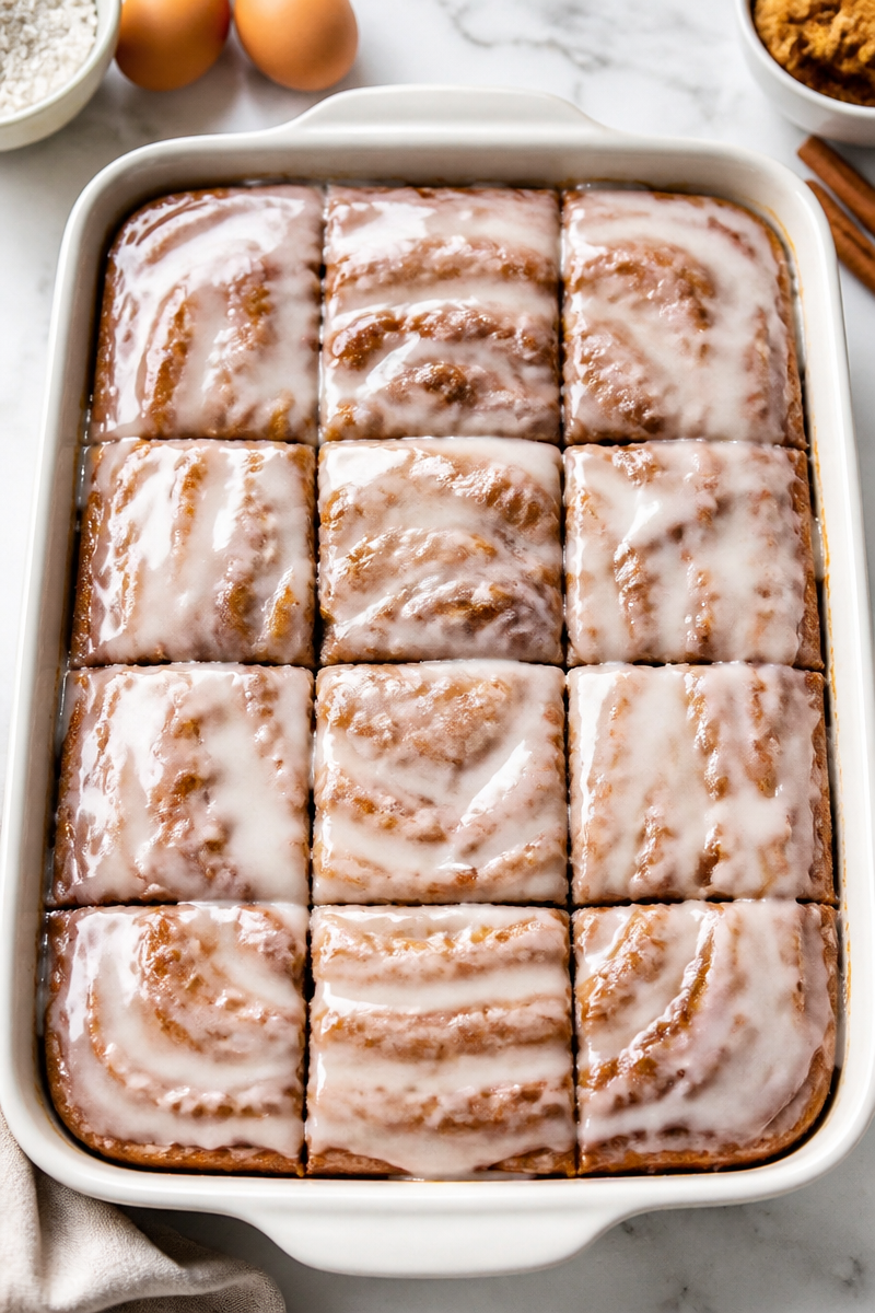 Classic Southern Honey Bun Cake Slice