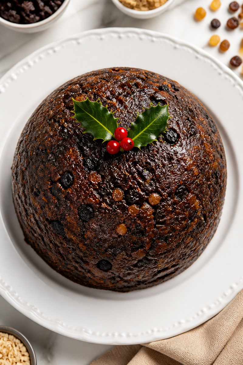 Classic Traditional English Christmas Pudding
