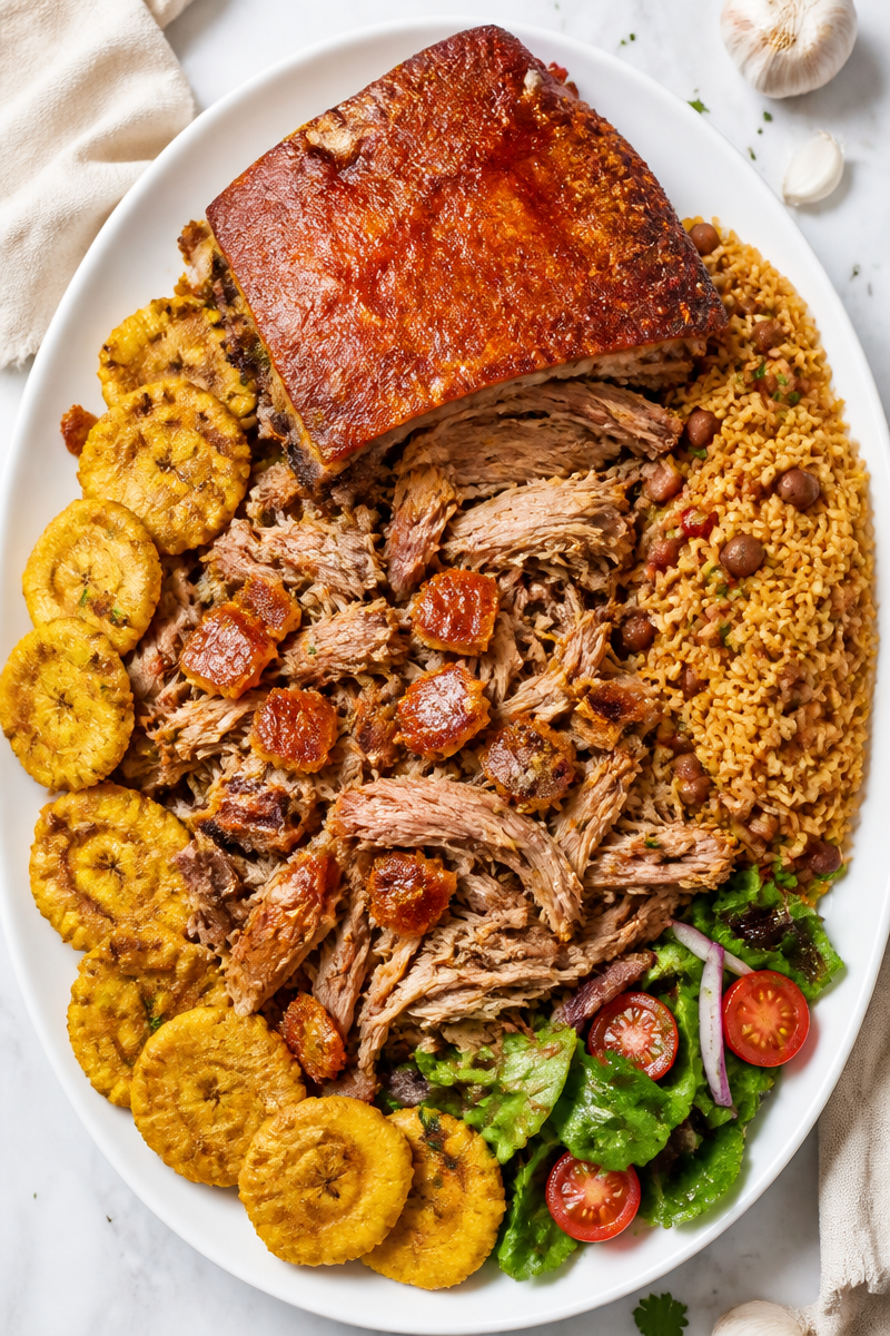 Classic Puerto Rican Pernil Christmas Dinner