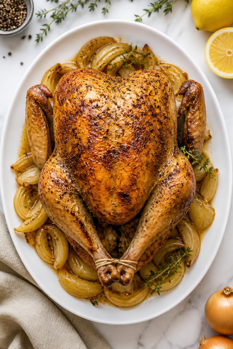 Classic Roasted Capon Christmas Dinner