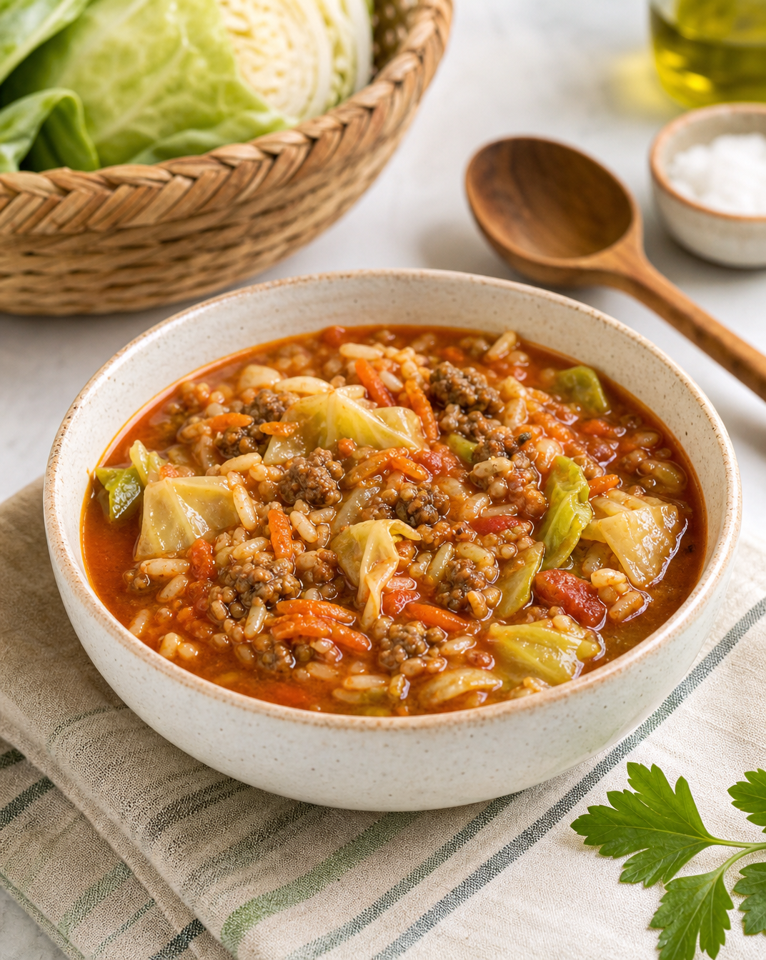 Unstuffed Cabbage Roll Soup
