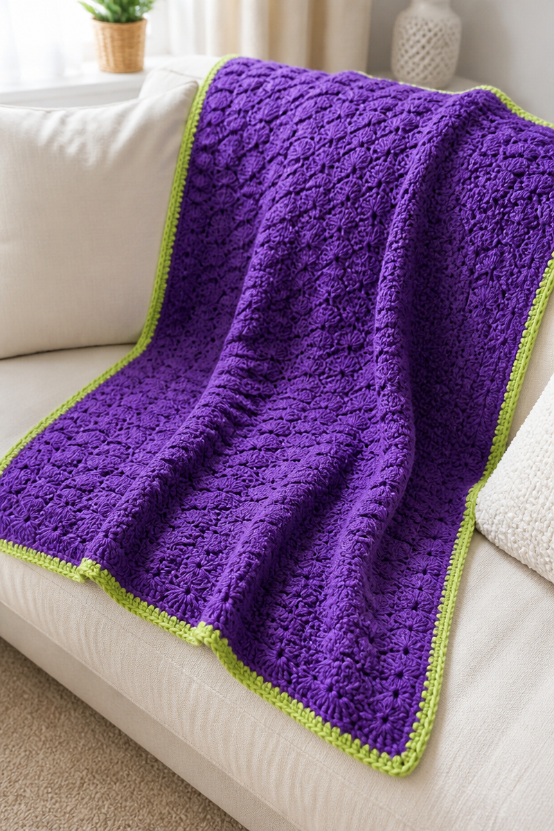 Crochet Purple Potion Shell Baby Blanket
