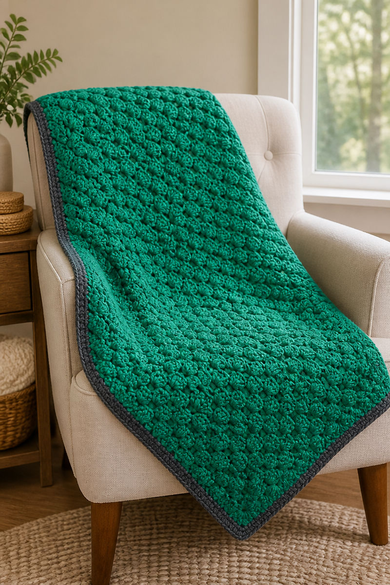 Crochet Bubbling Cauldron C2C Baby Blanket
