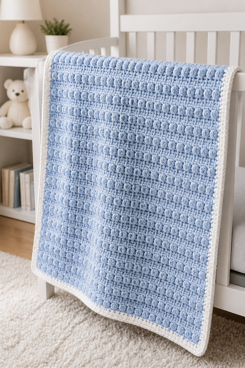 Crochet Winter Wonderland Puff Baby Blanket