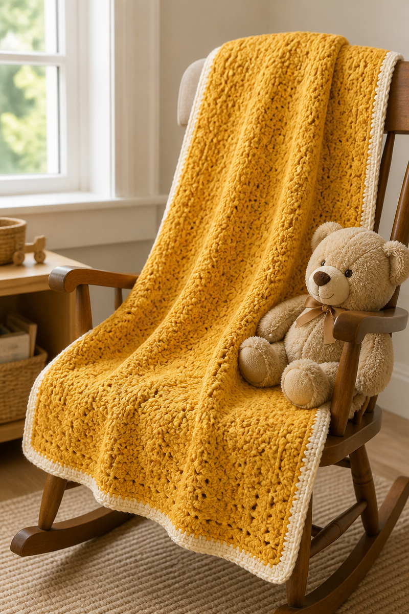 Crochet Twinkle Star Shell Baby Blanket