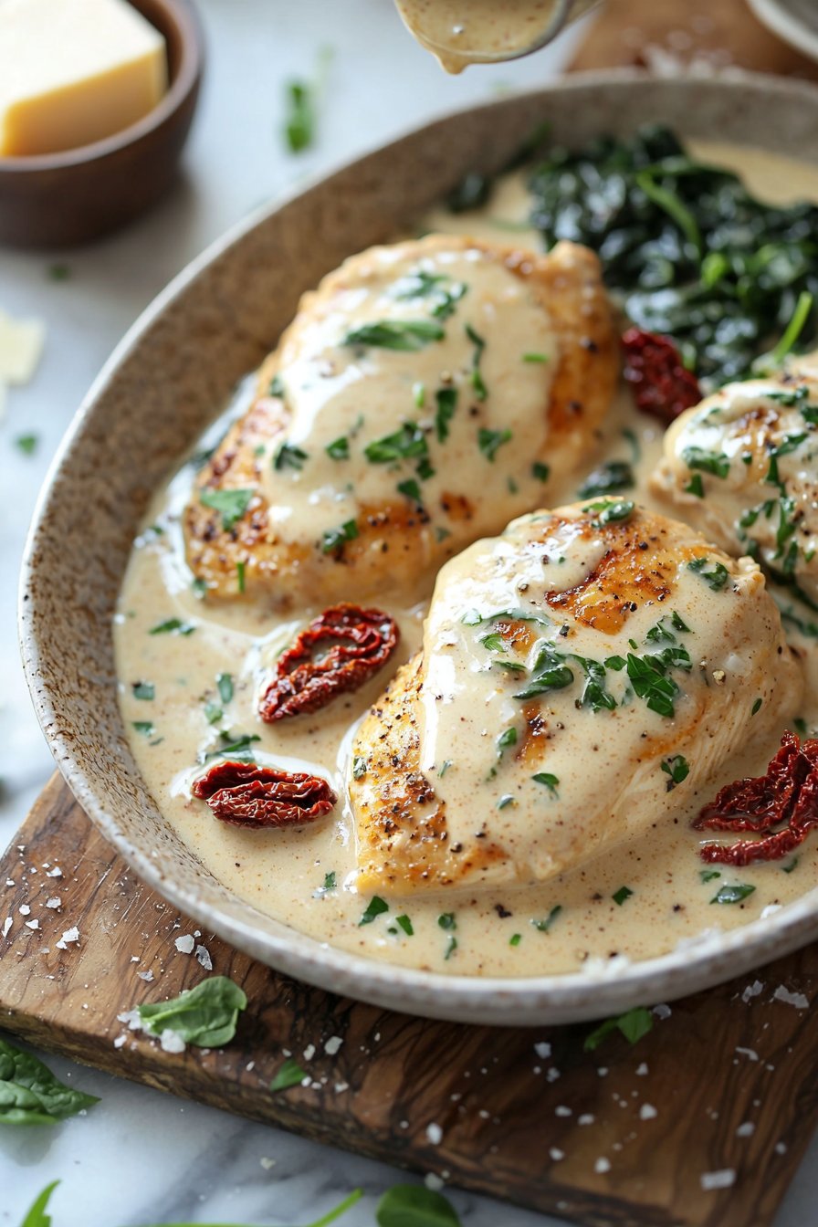 Crock Pot Creamy Tuscan Garlic Chicken