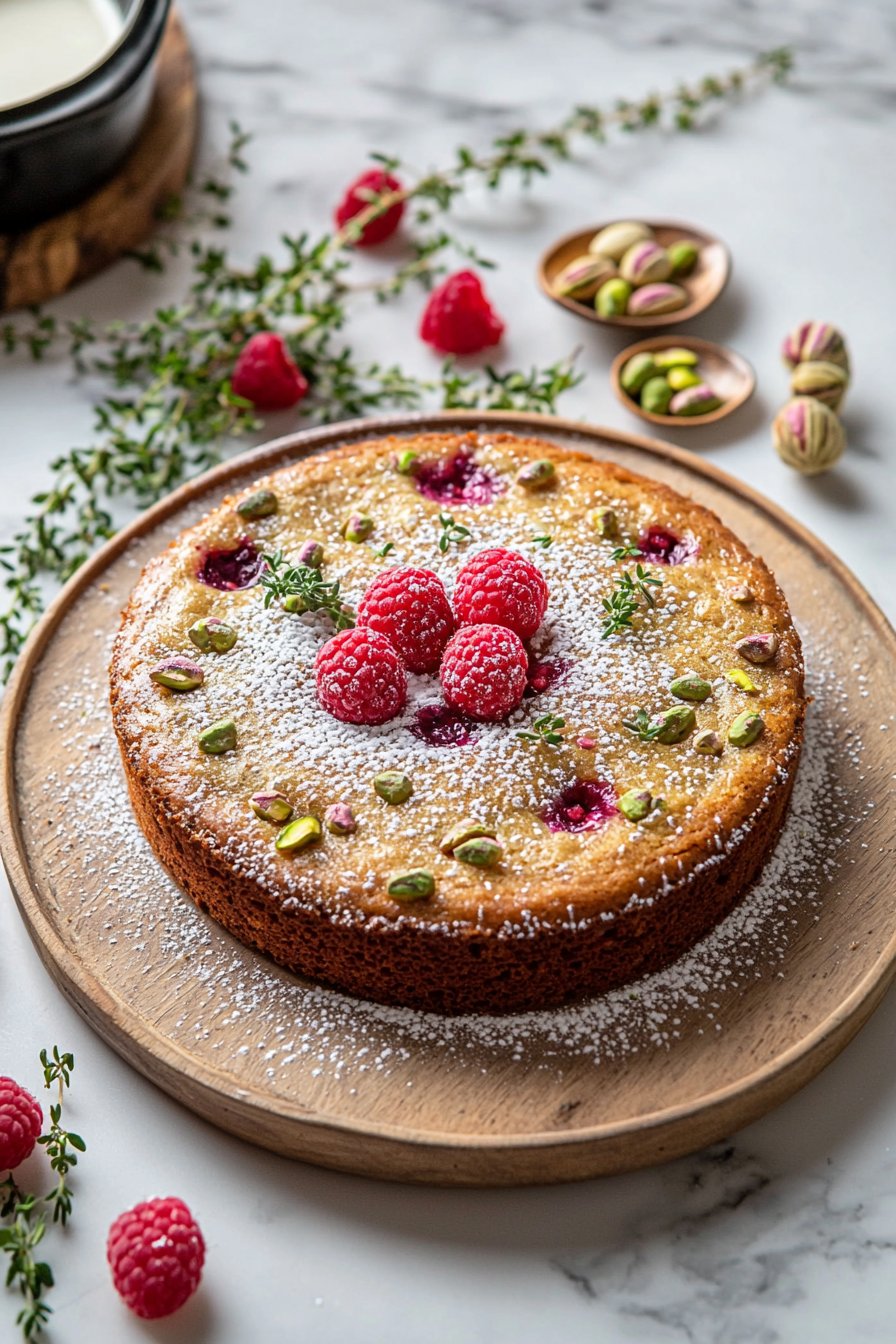 Pistachio Raspberry Cake