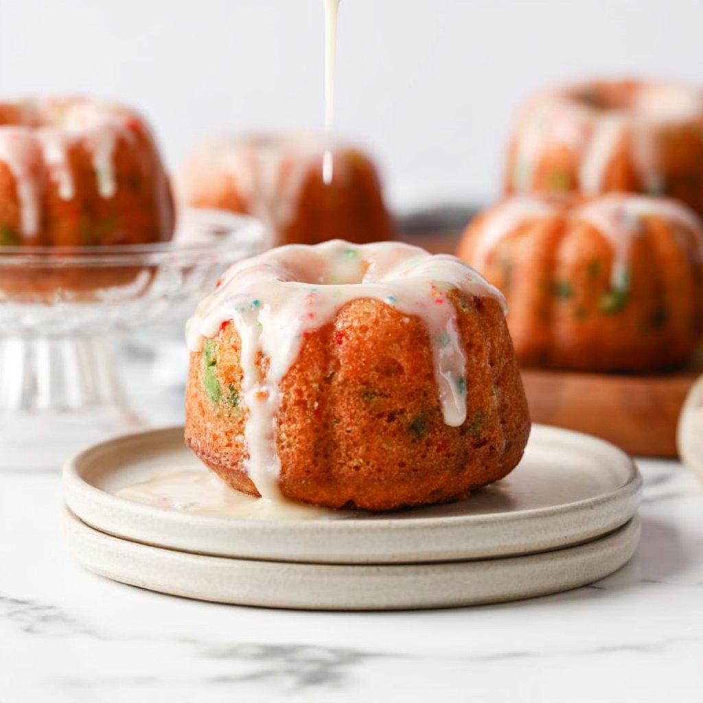 Mini Vanilla Bean Funfetti Bundt Cakes