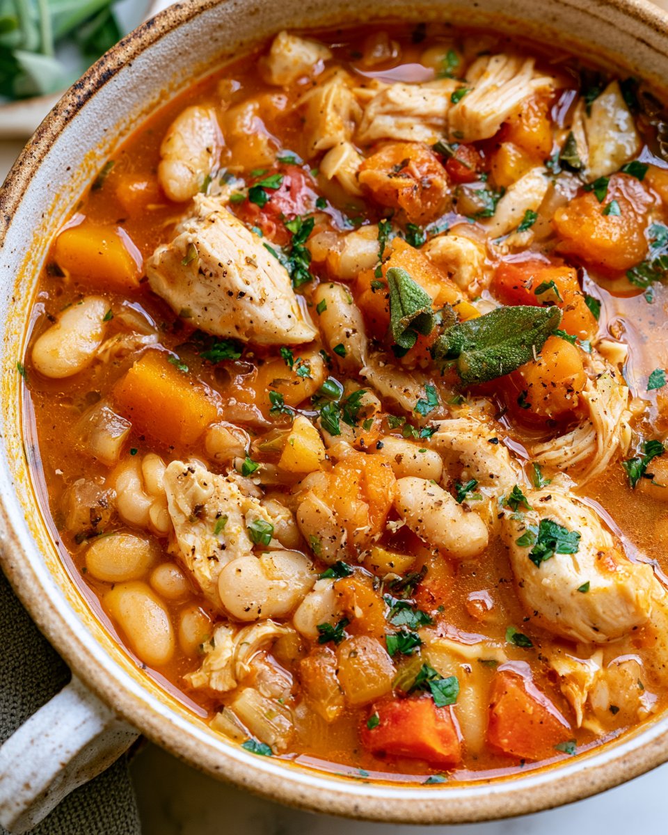 Quick Leftover Turkey + Bean Soup