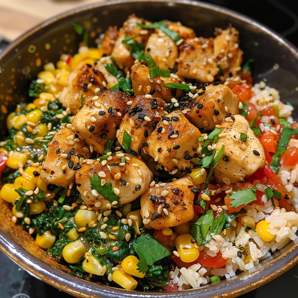 High Protein Chicken Bowl for Muscle Recovery