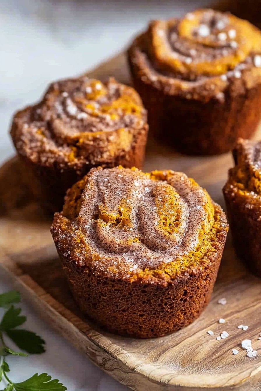 Mini Pumpkin Bread with Cinnamon Swirl