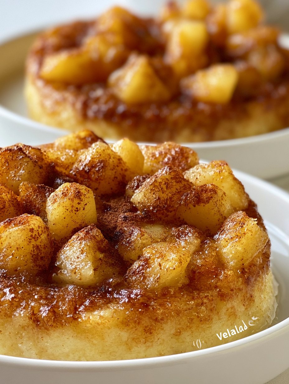 Cazuela de desayuno saludable de manzana y canela