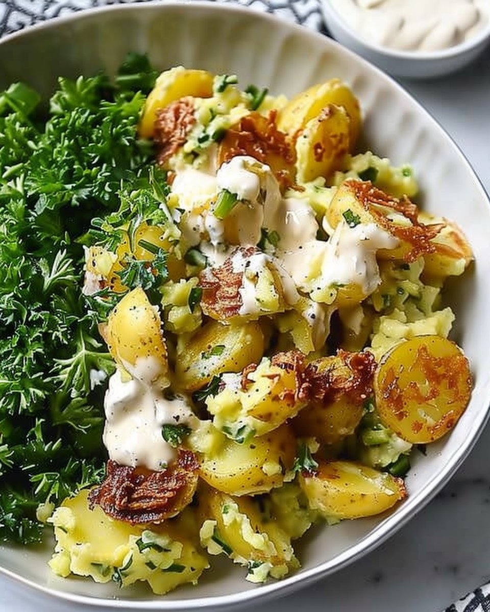 Viral Green Crispy Potato Salad