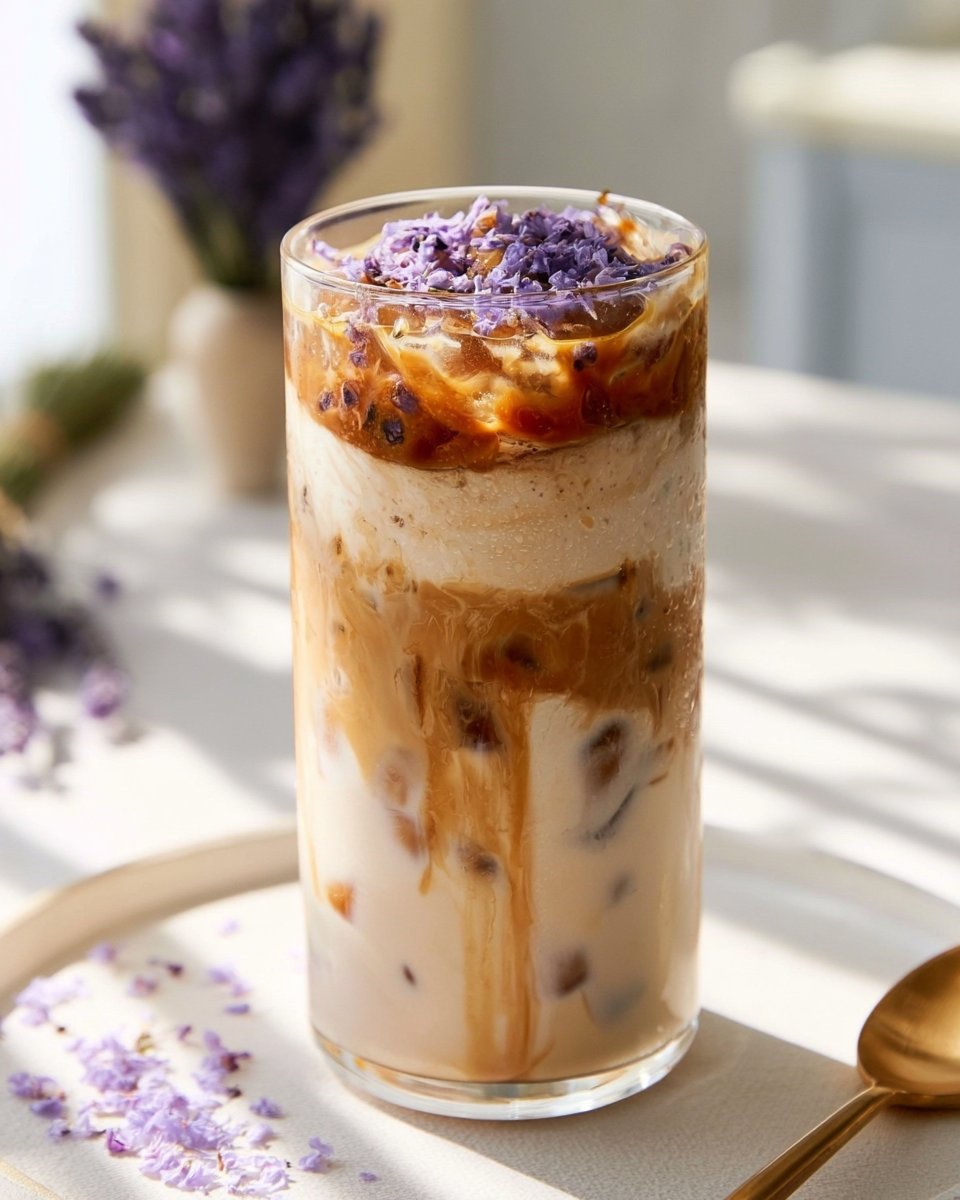 Iced Lavender Caramel Macchiato