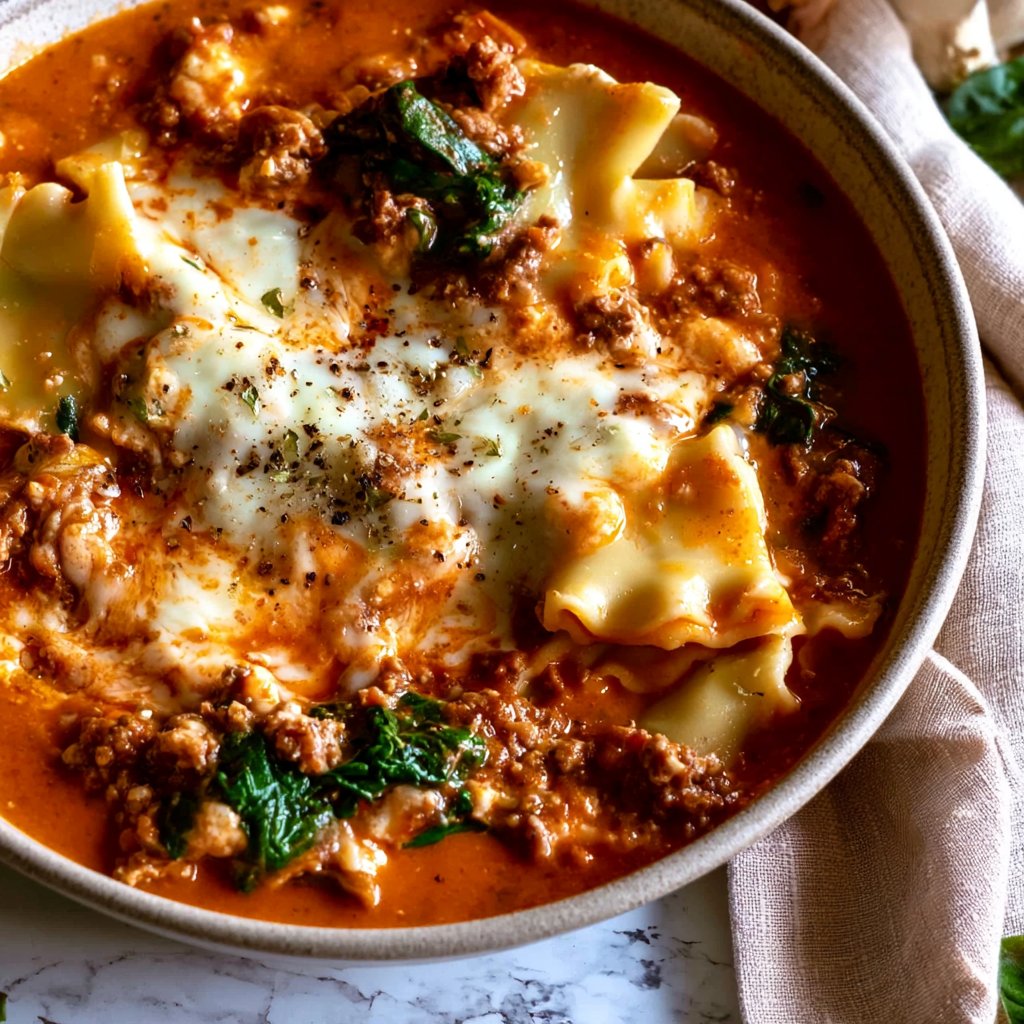 One-Pot Creamy Dutch Oven Lasagna Soup