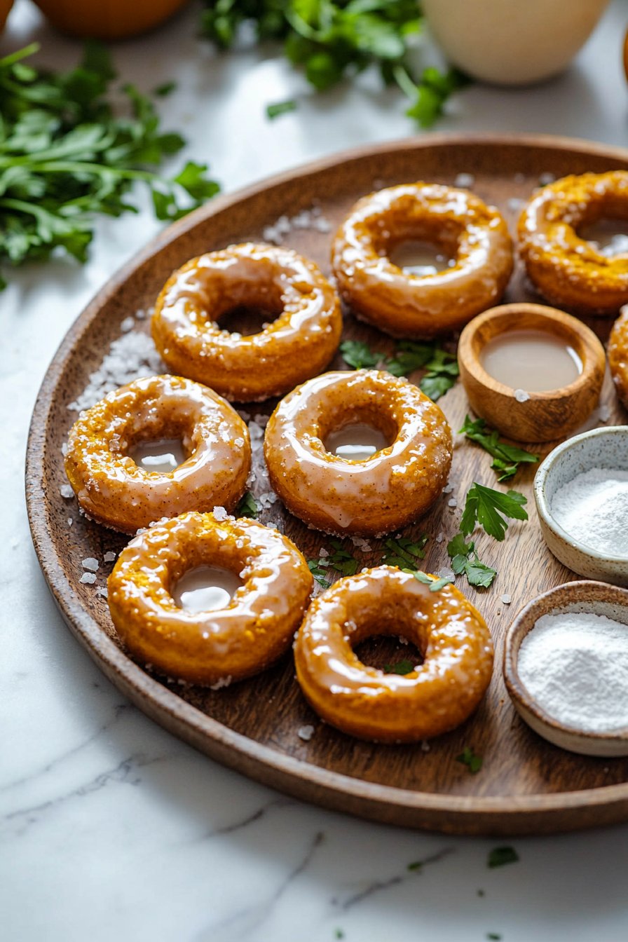 Baked Pumpkin Donuts with Maple Glaze