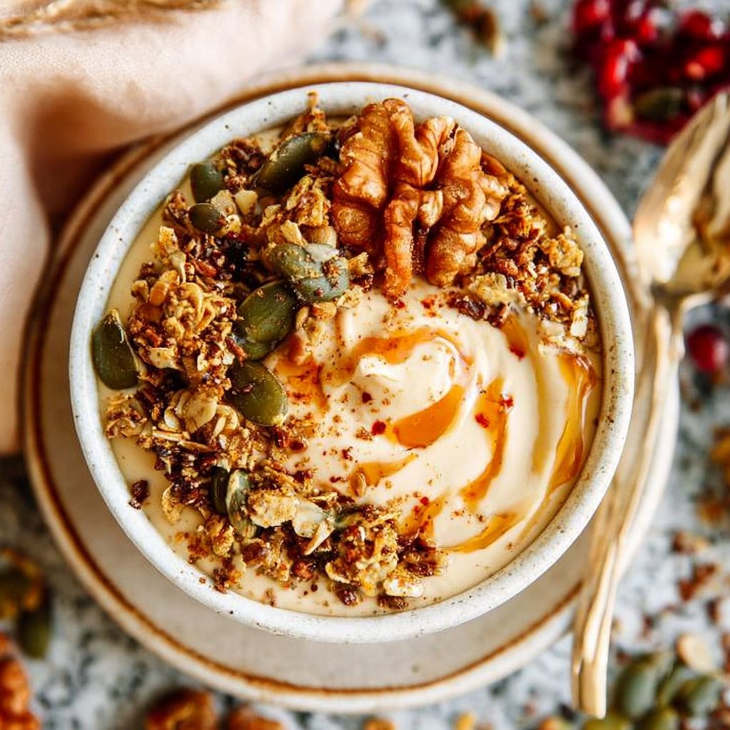 Spiced Pumpkin Seed Granola Bowls with Greek Yogurt