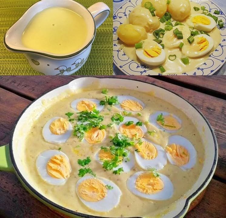 Eier in Senfsoße