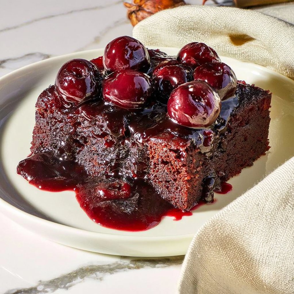 Chocolate Cherry Upside Down Cake