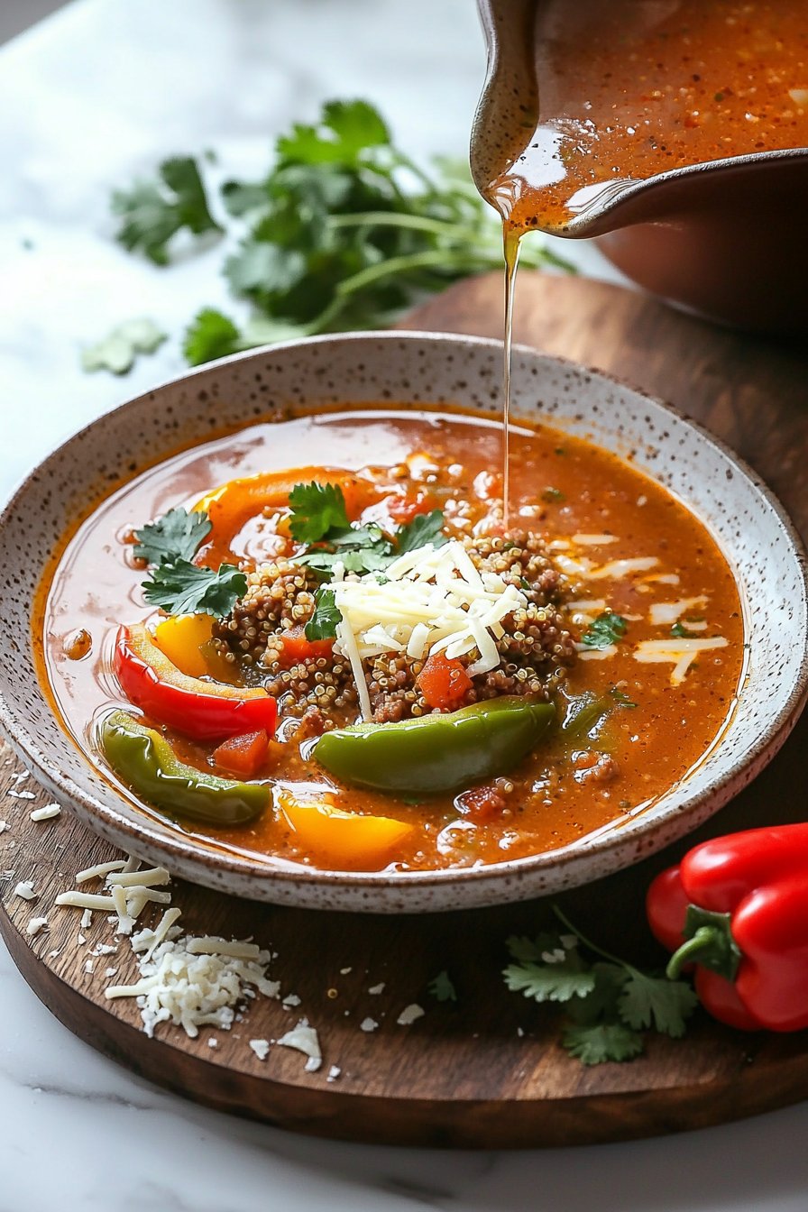 High-Protein Stuffed Pepper Soup