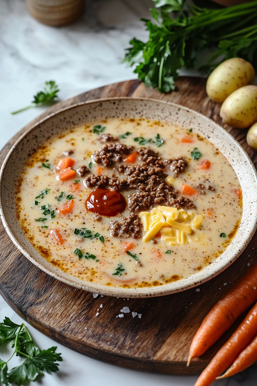 Einfache Cheeseburger Suppe