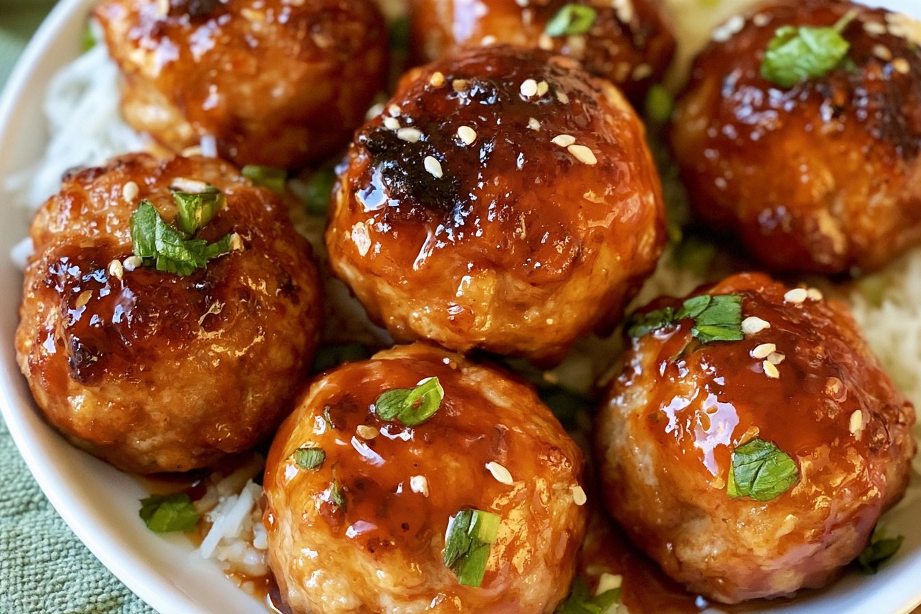 Sweet and Spicy Asian Turkey Meatballs