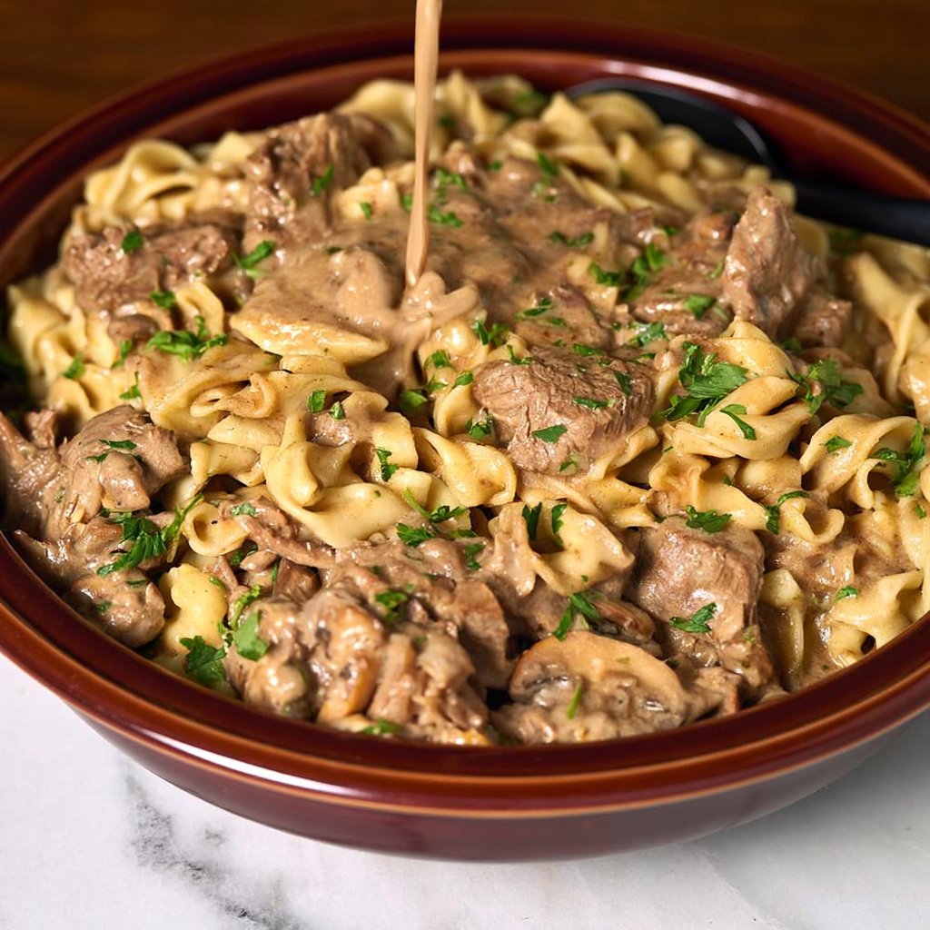 Slow Cooker Beef Stroganoff