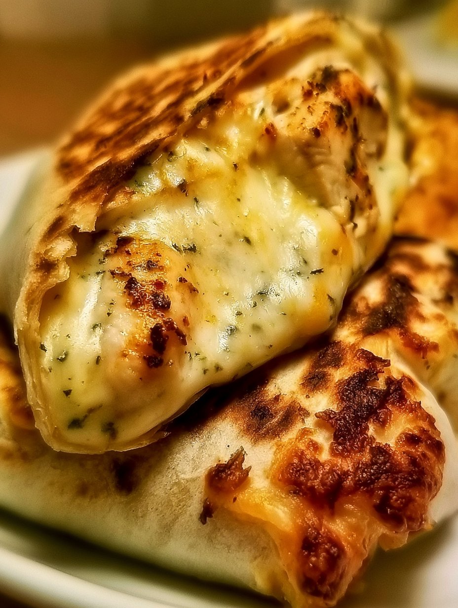 Wraps de Pollo con Ajo y Queso