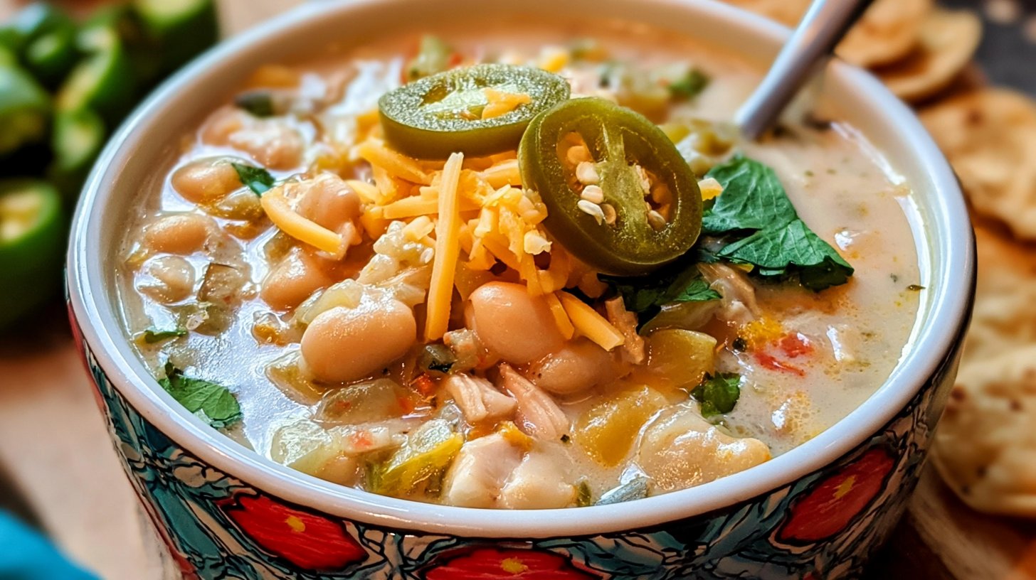 Thick & Creamy Healthy White Chicken Chili