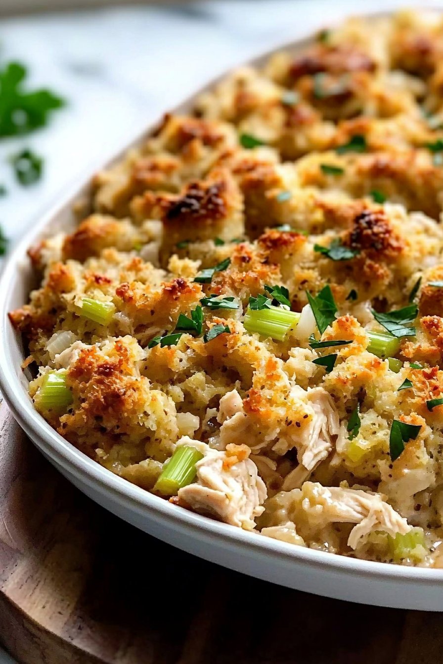 Easy Chicken Stuffing Casserole