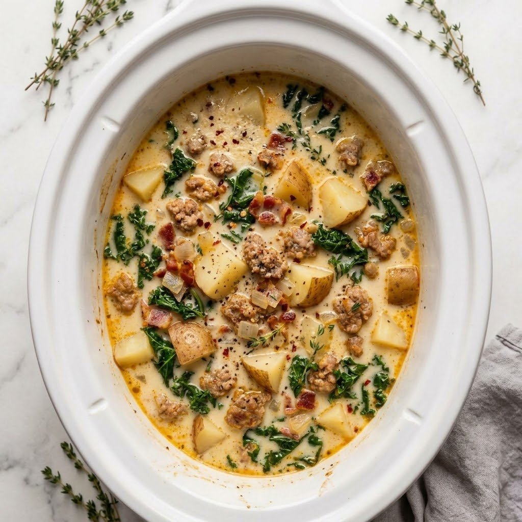 Cozy Slow Cooker Zuppa Toscana (Easy Italian Soup)