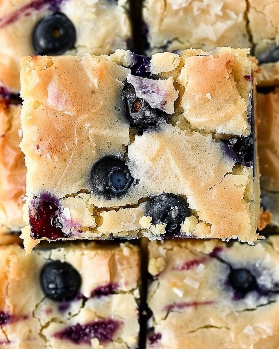 Blueberry White Chocolate Blondies