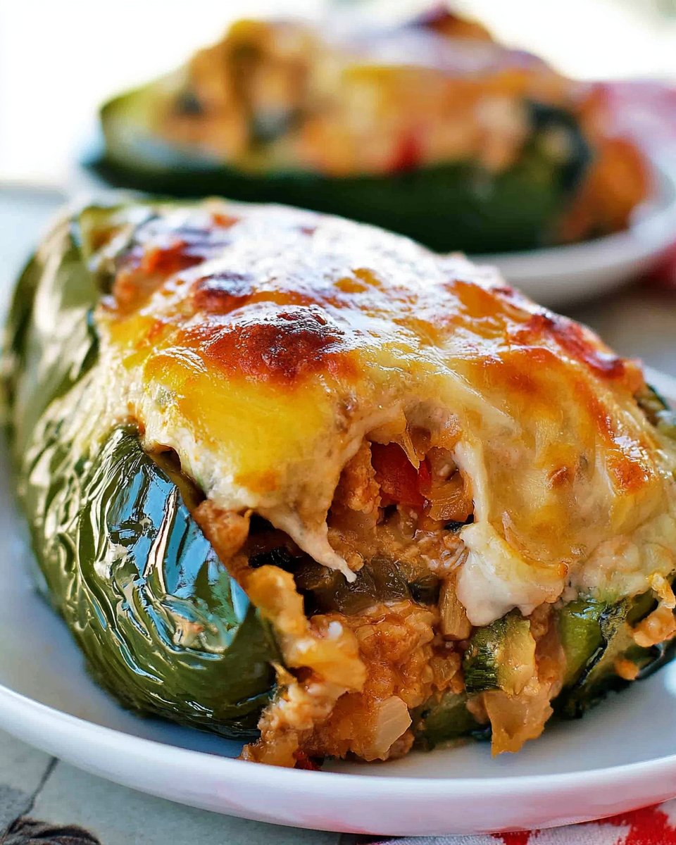 Cheesy Stuffed Poblano Peppers