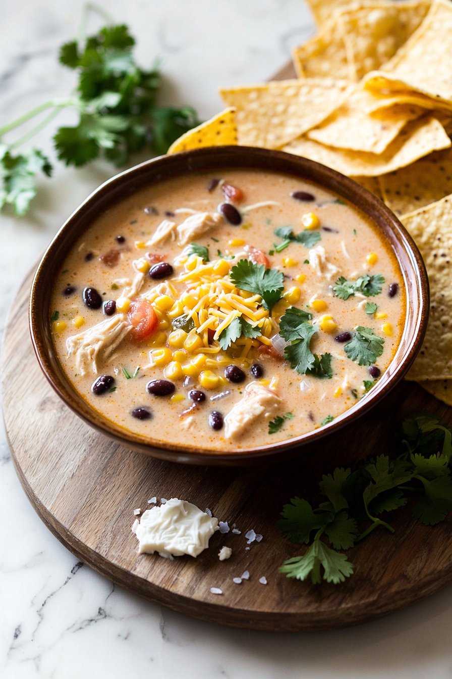 Schafkäse Hähnchen-Taco-Suppe aus dem Schnellkochtopf