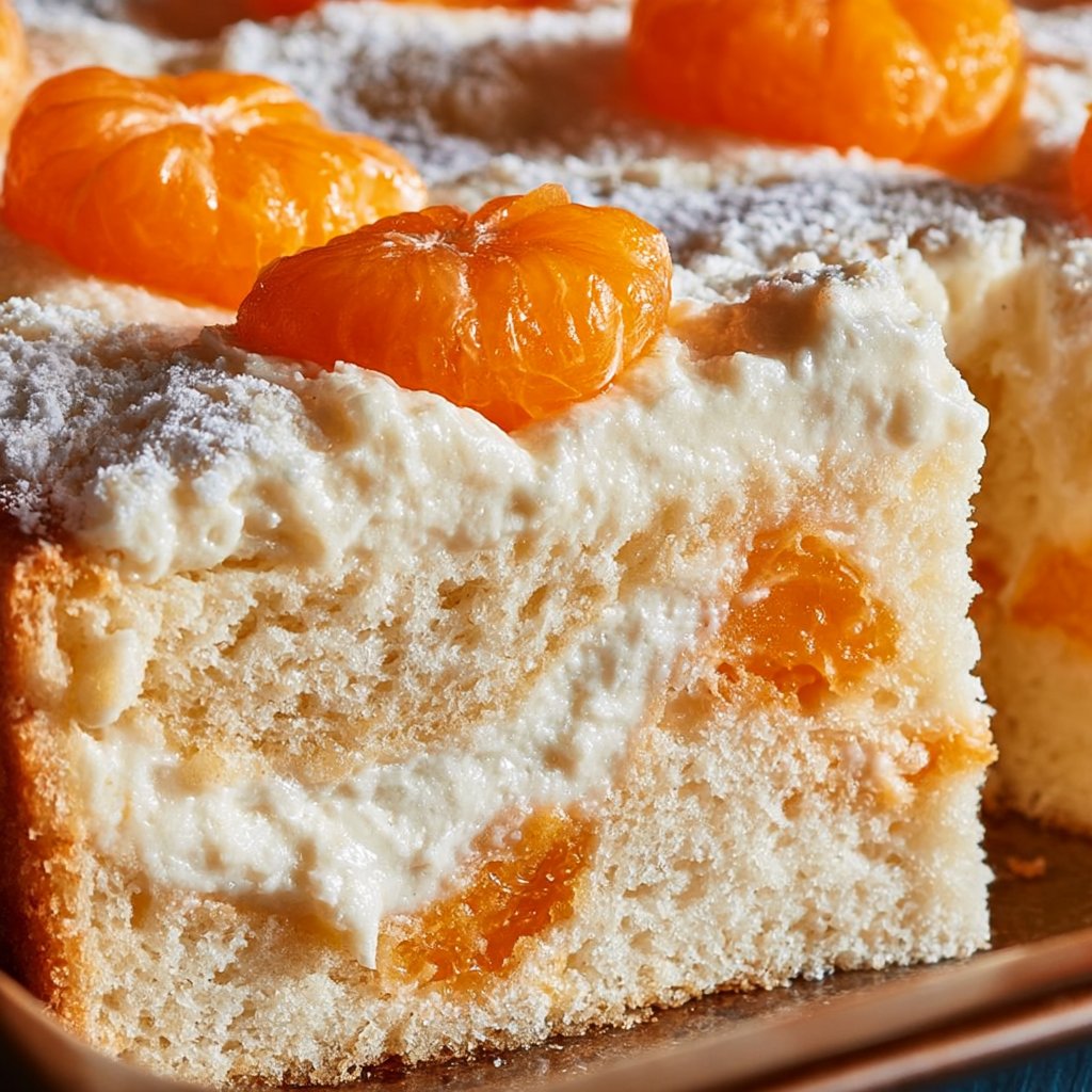 Schmandkuchen vom Blech mit Mandarinen