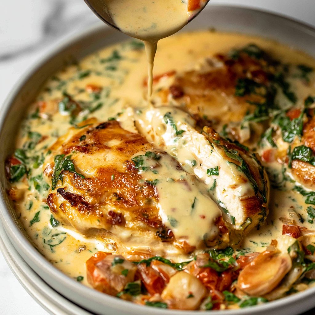 Creamy Tuscan Garlic Chicken Skillet