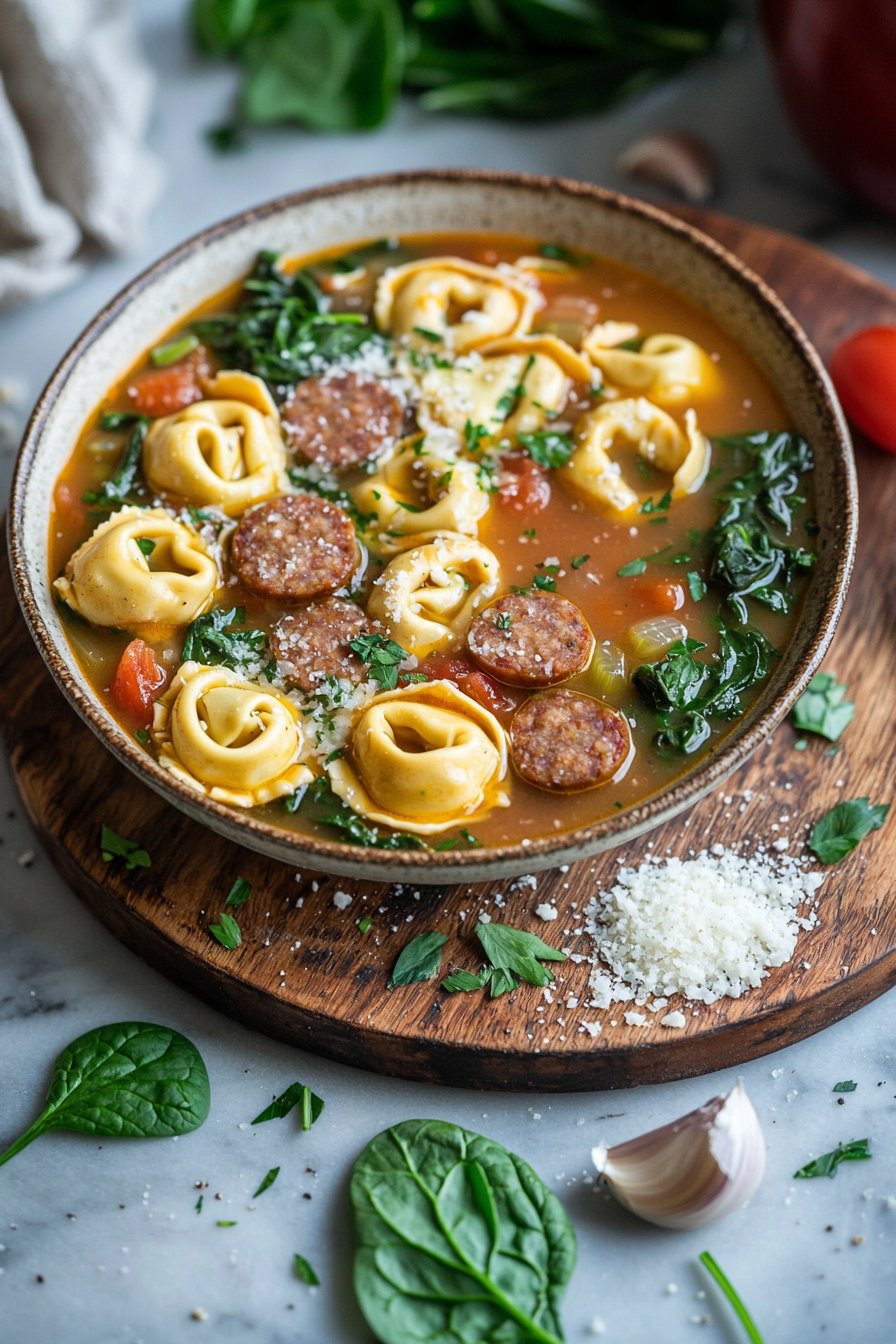 Crockpot Tortellini-Suppe mit Wurst