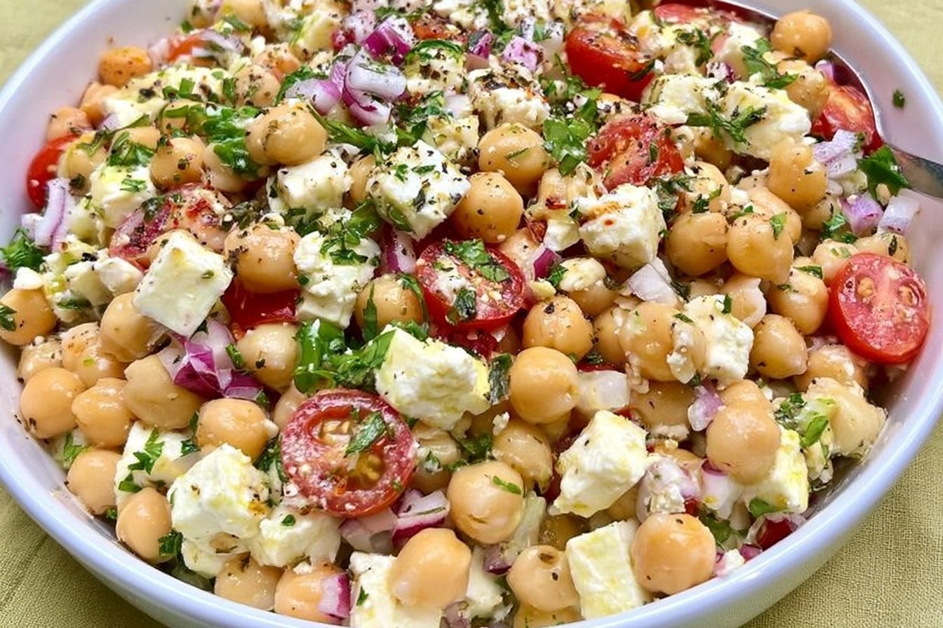 Lemony Chickpea Feta Salad