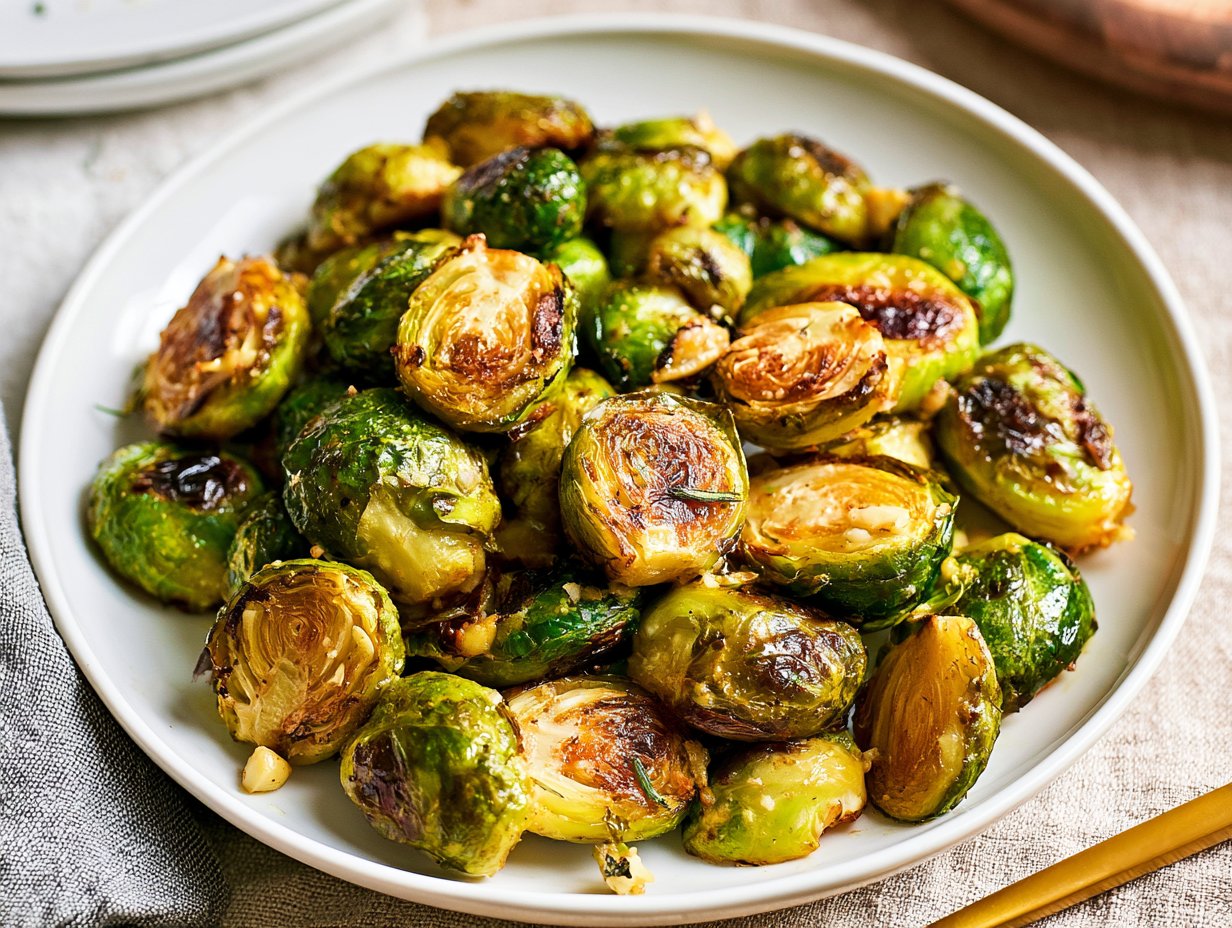Oven-Roasted Brussels Sprouts with Garlic