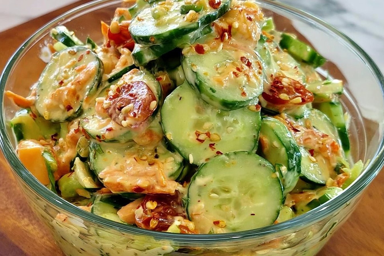 Viral Creamy Asian Cucumber Salad
