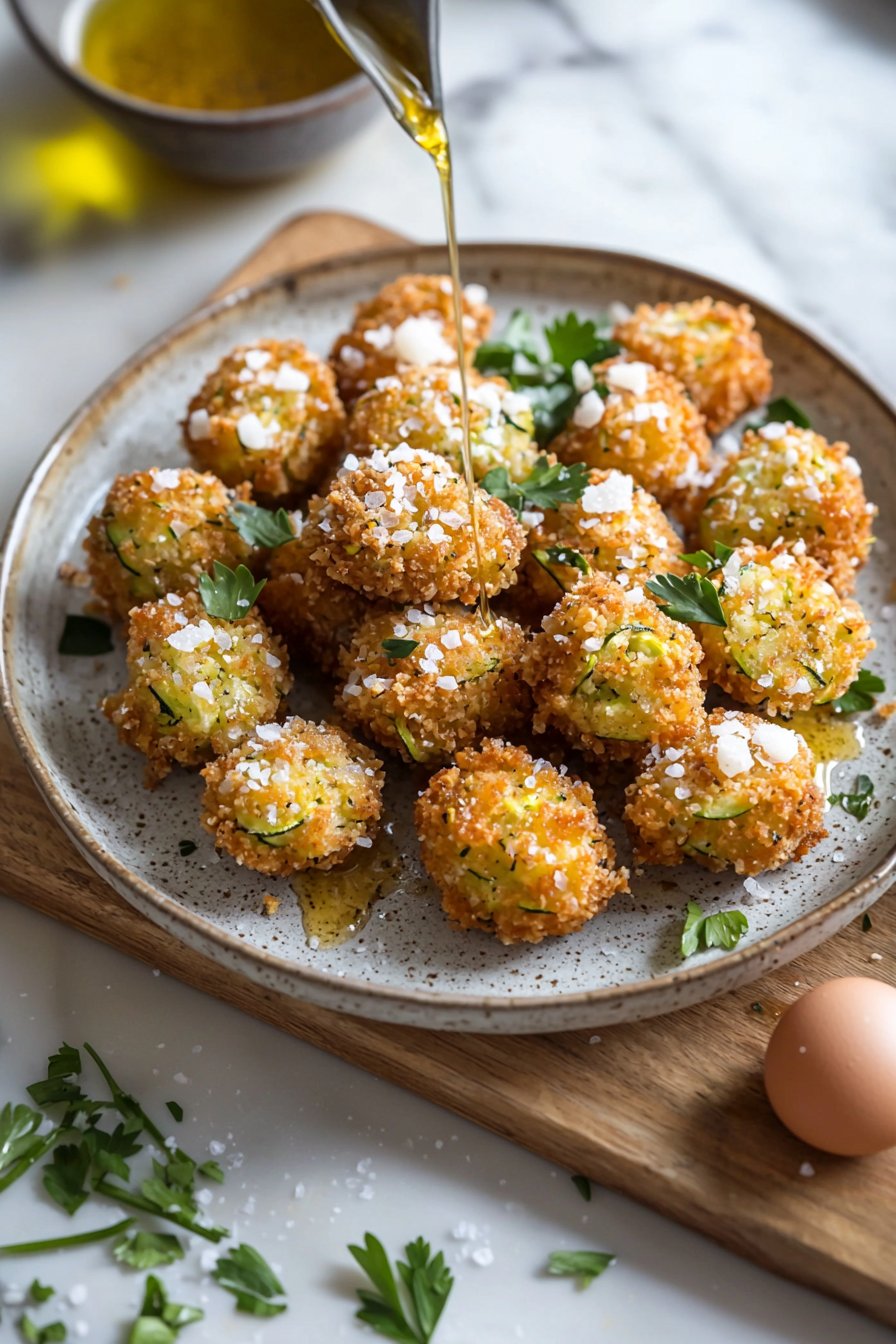Knusprige Zucchini-Überbackene Kartoffelbällchen