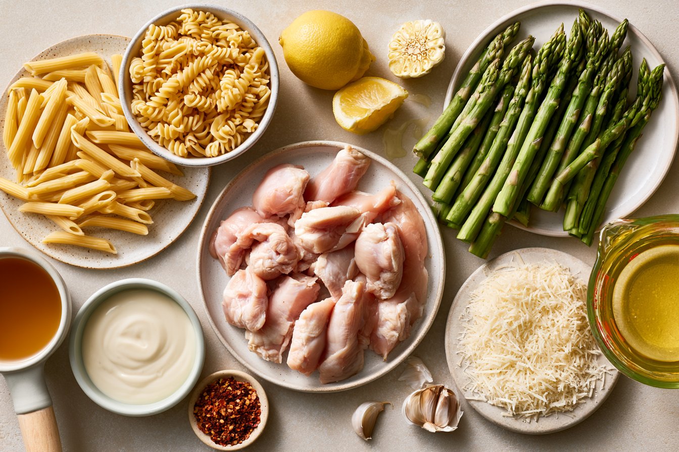 Creamy Lemon Chicken Asparagus Pasta