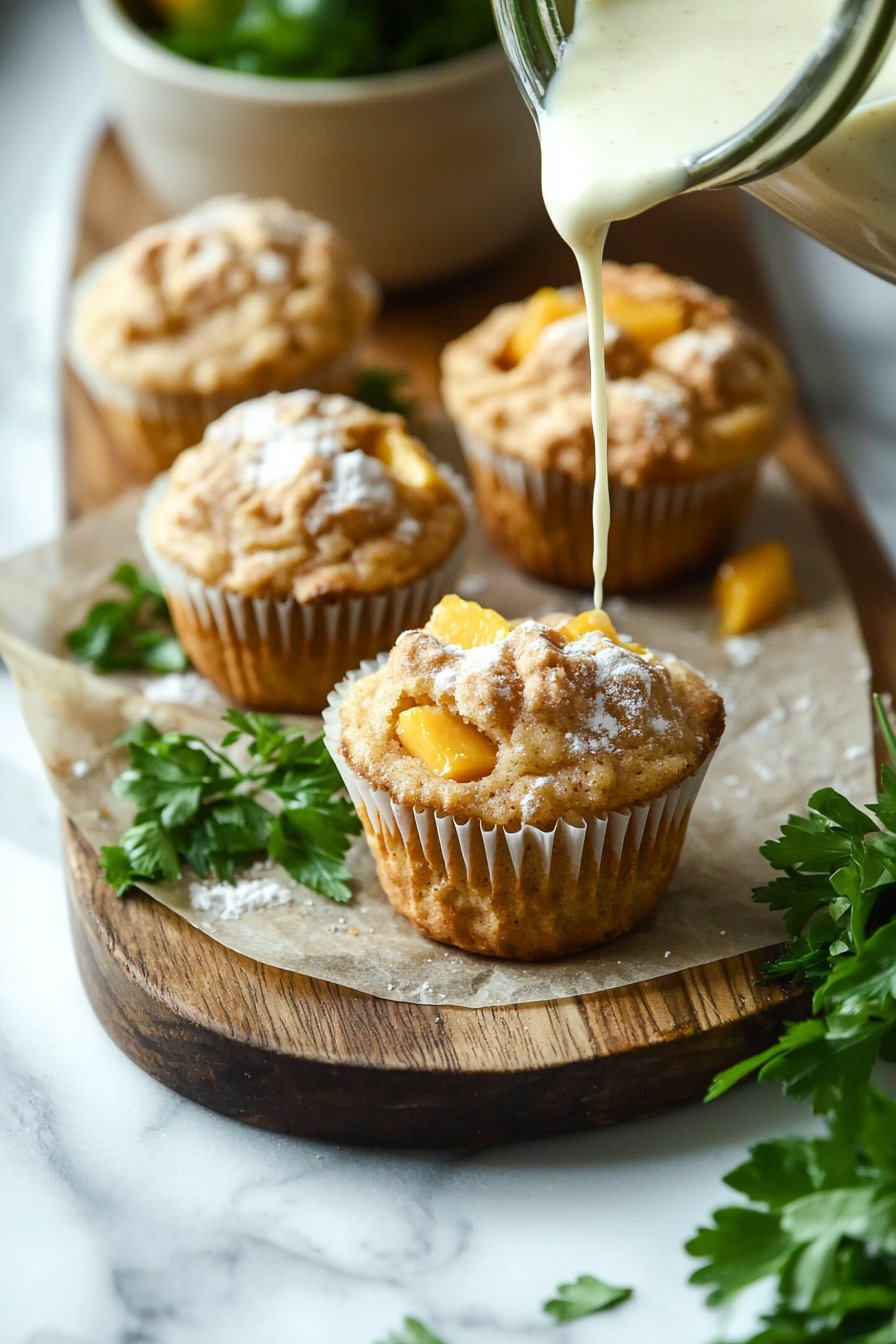 Hausgemachte Pfirsich-Cobbler-Muffins