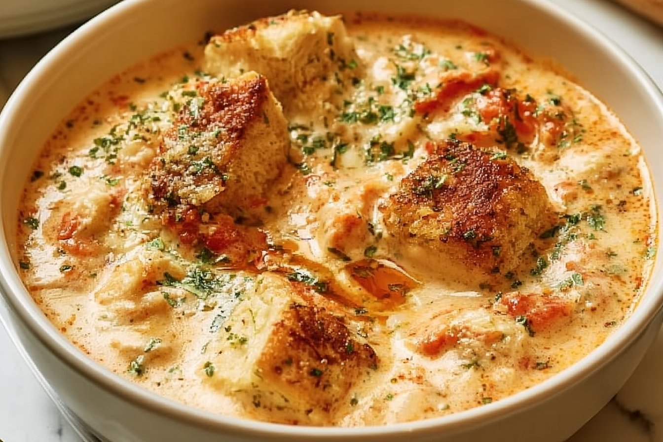 Crock Pot Creamy Chicken Parmesan Soup