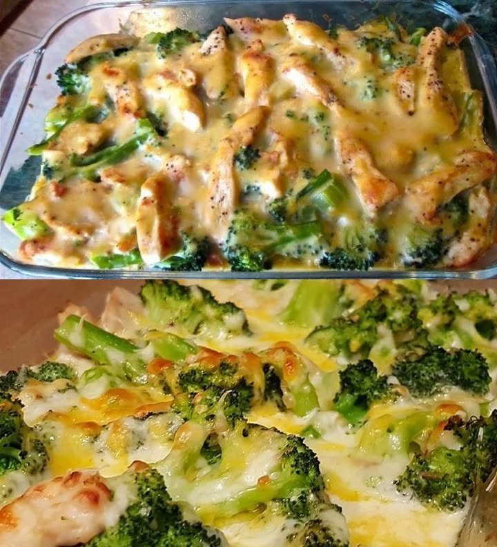 Überbackenes Hähnchen mit Brokkoli und Käse
