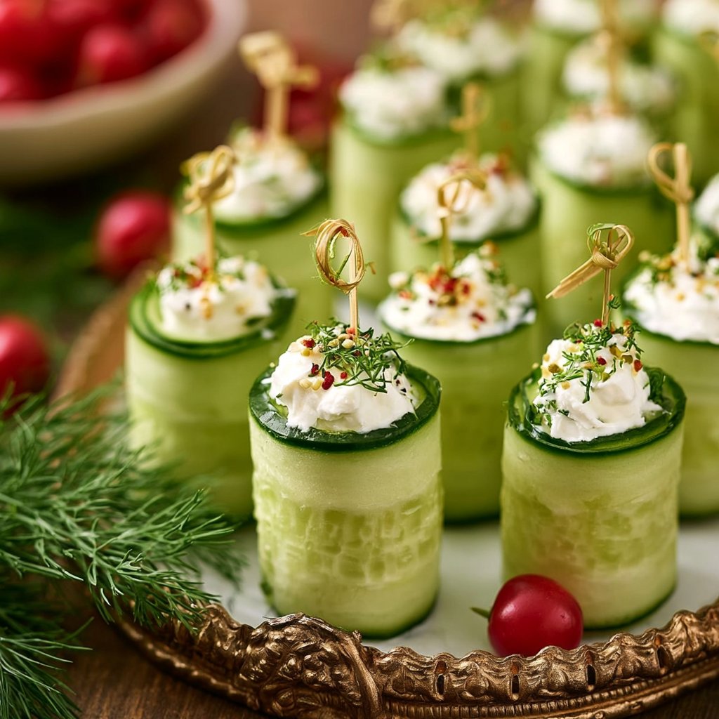 Gurkenröllchen mit Frischkäse – schnelles Fingerfood