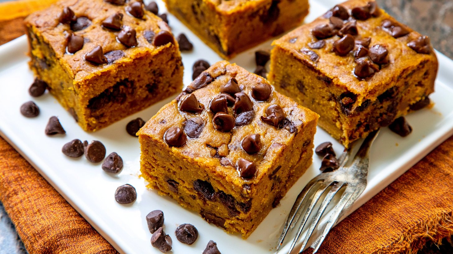 EASY Pumpkin Chocolate Chip Blondies