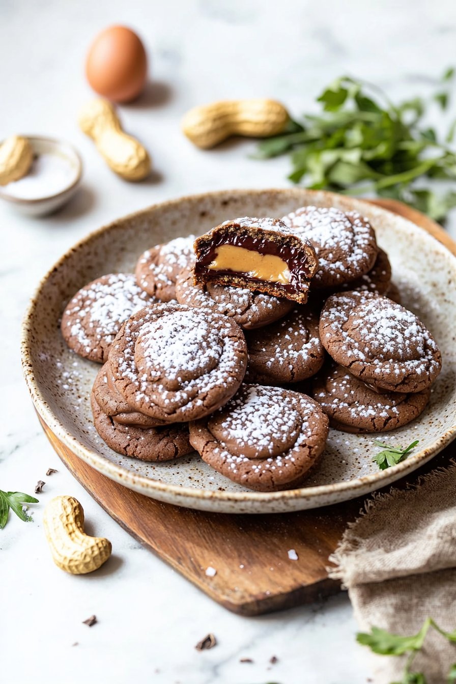 Chocolate Peanut Butter Filled Cookies