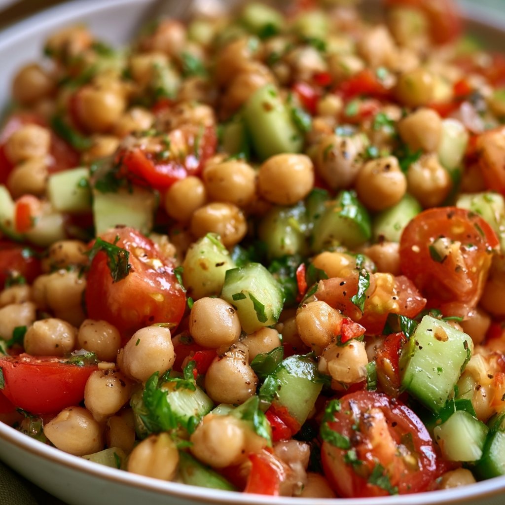 Frischer Kicherbsensalat
