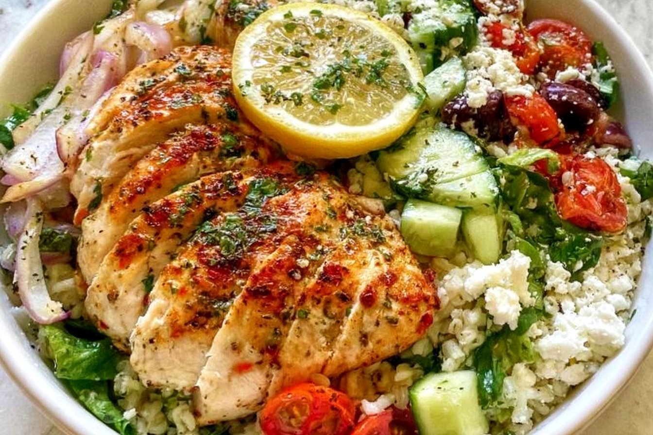 Lemon Herb Greek Chicken Bowls